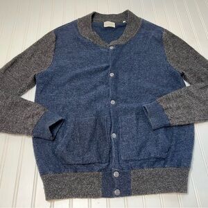 7 Diamonds Miller Sweater Cardigan Blue Gray Mens XL Wool Mohair Blend 959